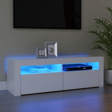 vidaXL Έπιπλο Τηλεόρασης με LED Καφέ Λευκό 120x30x50cm