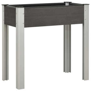 vidaXL Ζαρντινιέρα Υπερυψωμένη Γκρι 75 x 40 x 75 εκ. από WPC
