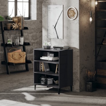 vidaXL Συρταριέρα Γυαλιστερό Γκρι 57x35x70cm από Επεξ. Ξύλο 1 τεμ.