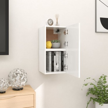 vidaXL Έπιπλα Τηλεόρασης Κρεμαστά 2 τεμ. Λευκά 30,5x30x30cm