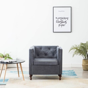 vidaXL Πολυθρόνα Γκρι Υφασμάτινη 72x68x70cm 1 τεμ.