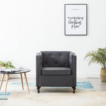 vidaXL Πολυθρόνα Σκούρο Γκρι Υφασμάτινη 72x68x70cm 1 τεμ.