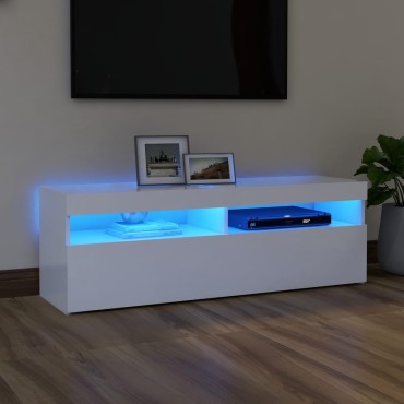 vidaXL Έπιπλο Τηλεόρασης με LED Καφέ Λευκό 120x30x50cm