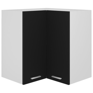 vidaXL Ντουλάπι Γωνία Κρεμαστό Lyon Μαύρο 57x57x60cm από 1 τεμ.