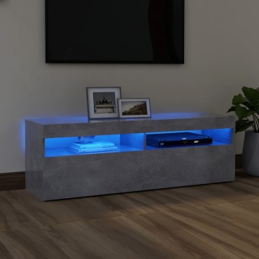vidaXL Έπιπλο Τηλεόρασης με LED Γκρι Σκυροδέματος 120x35x40cm