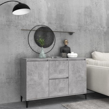 vidaXL Μπουφές Γκρι Σκυροδέματος 104x35x70cm από Επεξεργασμένο Ξύλο 1 τεμ.