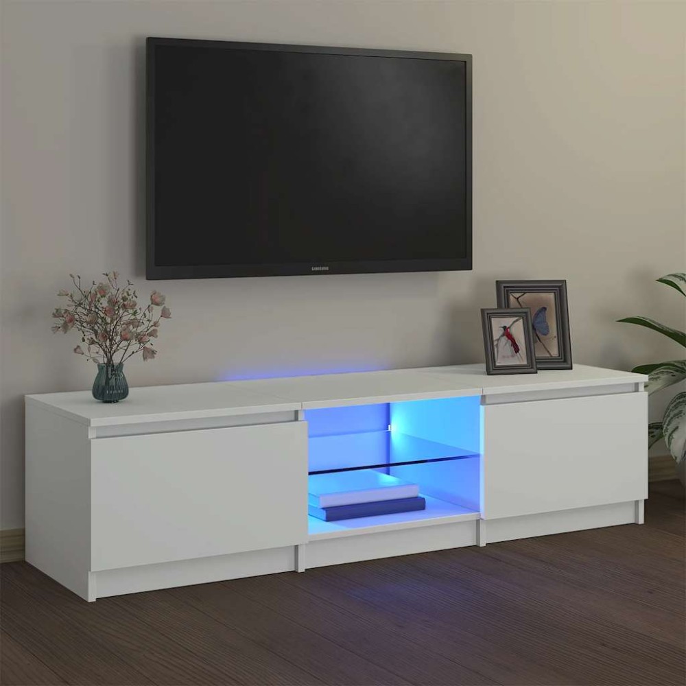 vidaXL Έπιπλο Τηλεόρασης με LED Λευκό 140x40x36cm