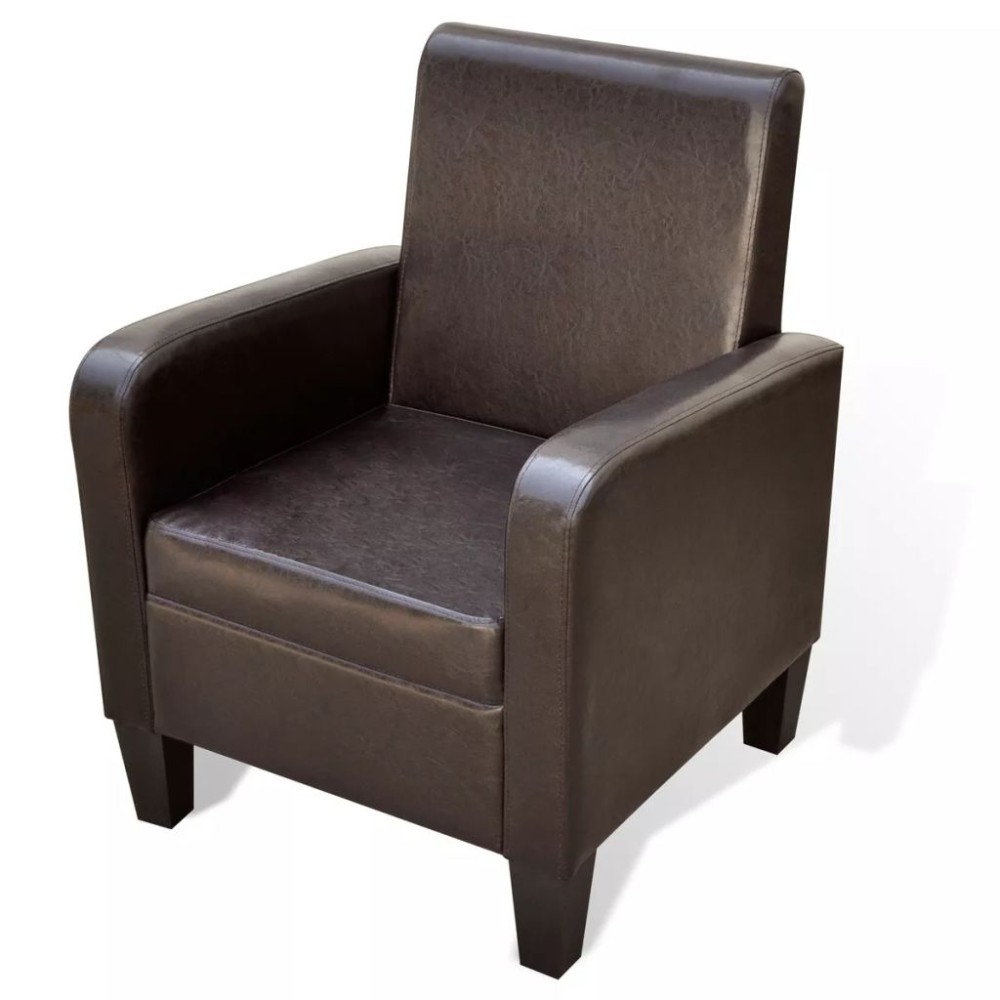 vidaXL Πολυθρόνα Καφέ από Συνθετικό Δέρμα 61x60x79,5cm 1 τεμ.