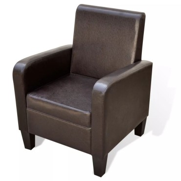 vidaXL Πολυθρόνα Καφέ από Συνθετικό Δέρμα 61x60x79,5cm 1 τεμ.