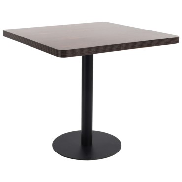 vidaXL Τραπέζι Bistro Σκούρο Καφέ 80x80cm από MDF 1 τεμ.