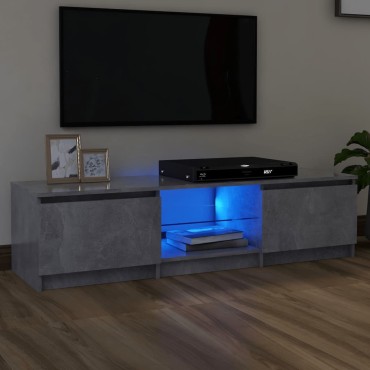 vidaXL Έπιπλο Τηλεόρασης με LED Γκρι Σκυροδέματος 140x40x36cm