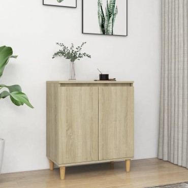 vidaXL Μπουφές Sonoma Δρυς 60x35x70cm από Επεξ. Ξύλο με Ξύλινα Πόδια 1 τεμ.