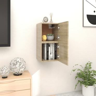 vidaXL Έπιπλα Τηλεόρασης Κρεμαστά 2 τεμ. Sonoma Δρυς 30,5x30x30εκ