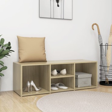 vidaXL Πάγκος Αποθήκ. Παπουτσιών Sonoma Δρυς 105x35x35cm Επεξ. Ξύλο