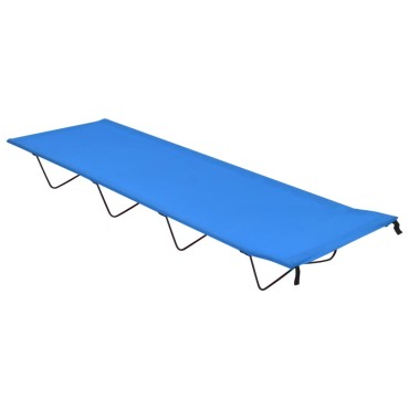 vidaXL Κρεβάτι Κάμπινγκ Μπλε 180x60x19 εκ. Ύφασμα Oxford και Ατσάλι