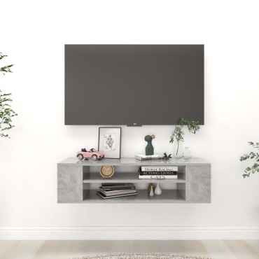 vidaXL Έπιπλο Τηλεόρασης Κρεμ. Γκρι Σκυρ. 100x30x26,5cm Επεξ. Ξύλο