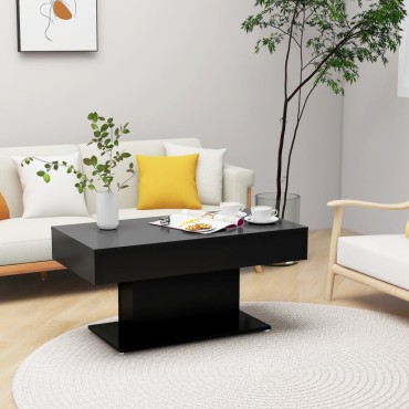 vidaXL Τραπεζάκι Σαλονιού Μαύρο 96x50x45cm από Επεξ. Ξύλο 1 τεμ.