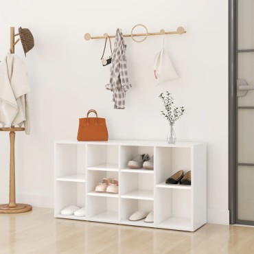 vidaXL Παπουτσοθήκη Λευκή 103x30x54,5cm από Επεξ. Ξύλο