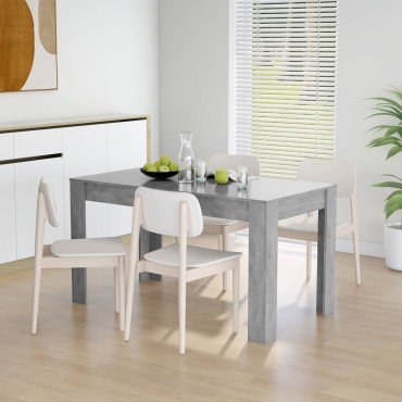 vidaXL Τραπεζαρία Γκρι Σκυροδέματος 140x74,5x76cm Επεξ. Ξύλο 1 τεμ.