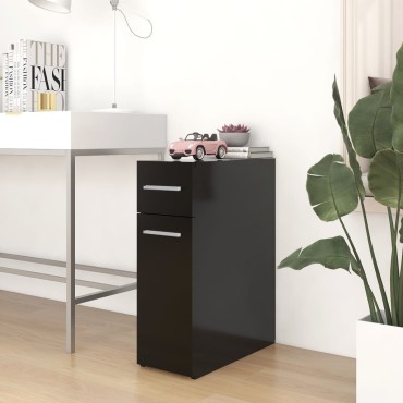 vidaXL Συρταριέρα Γενικής Χρήσης Μαύρη 20x45,5x60cm Επεξ. Ξύλο 1 τεμ.