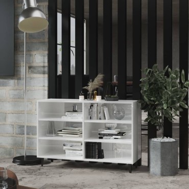 vidaXL Ραφιέρα Γυαλιστερή Λευκή 103,5x35x70cm από Επεξεργ. Ξύλο 1 τεμ.