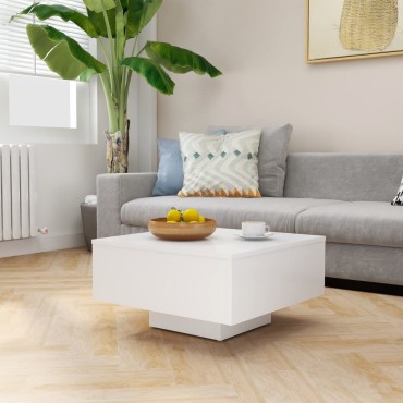 vidaXL Τραπεζάκι Σαλονιού Λευκό 60x60x31,5cm από Επεξ. Ξύλο 1 τεμ.