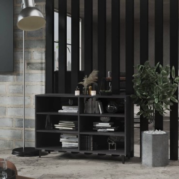 vidaXL Ραφιέρα Γυαλιστερή Γκρι 103,5x35x70cm από Επεξ. Ξύλο 1 τεμ.