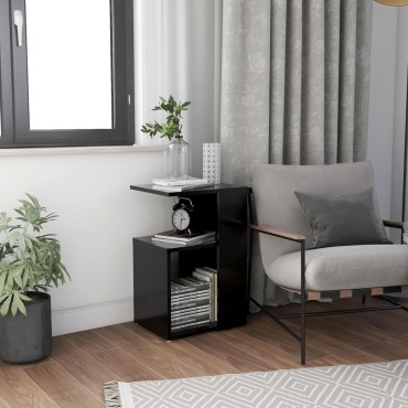 vidaXL Τραπέζι Βοηθητικό Μαύρο 36x30x56cm από Επεξ. Ξύλο 1 τεμ.