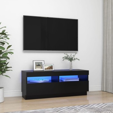 vidaXL Έπιπλο Τηλεόρασης με Φωτισμό LED Μαύρο 100 x 35 x 40 εκ.