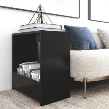 vidaXL Τραπεζάκι Βοηθητικό Μαύρο 50x26x50cm από Επεξ. Ξύλο 1 τεμ.
