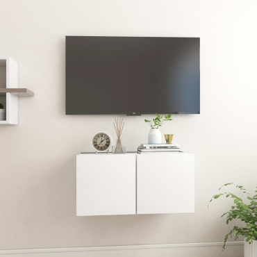 vidaXL Έπιπλο Τηλεόρασης Κρεμαστό Λευκό 60x30x30cm