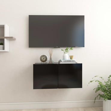 vidaXL Έπιπλο Τηλεόρασης Κρεμαστό Μαύρο 60x30x30cm