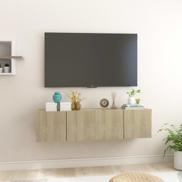 vidaXL Ντουλάπια Τηλεόρασης Κρεμαστά 2 τεμ. Sonoma Δρυς 60x30x30cm