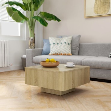 vidaXL Τραπεζάκι Σαλονιού Sonoma Δρυς 60x60x31,5cm Επεξ. Ξύλο 1 τεμ.