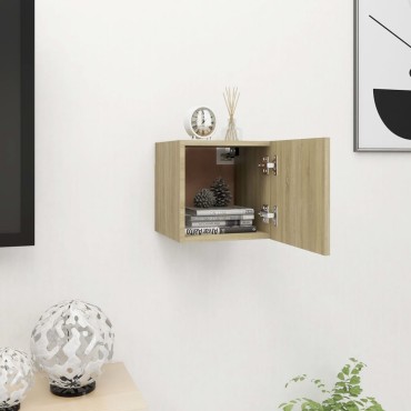 vidaXL Έπιπλο Τηλεόρασης Κρεμαστό Sonoma Δρυς 30,5x30x30cm