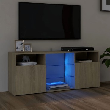 vidaXL Έπιπλο Τηλεόρασης με LED Sonoma Δρυς 120x30x50cm