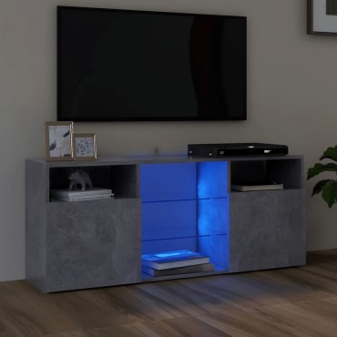 vidaXL Έπιπλο Τηλεόρασης με LED Γκρι Σκυροδέματος 120x30x50cm