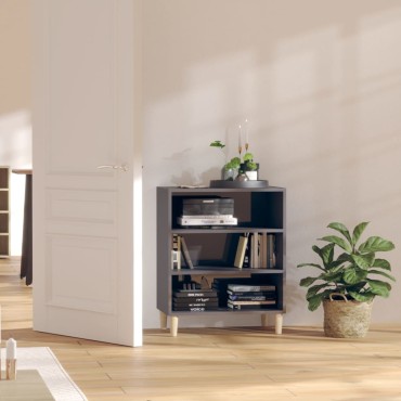vidaXL Συρταριέρα Γυαλιστερό Γκρι 57x35x70cm από Επεξ. Ξύλο 1 τεμ.