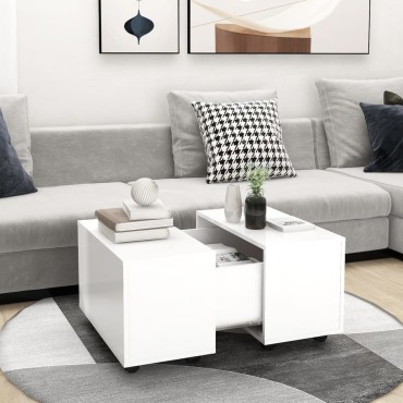 vidaXL Τραπεζάκι Σαλονιού Λευκό 60x60x38cm από Επεξ. Ξύλο 1 τεμ.