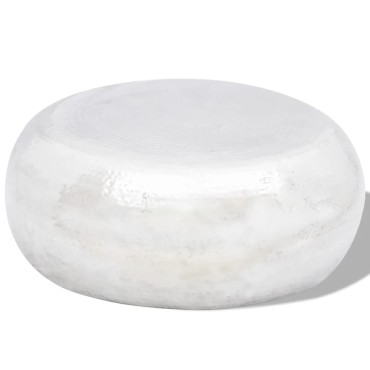 vidaXL Τραπεζάκι Σαλονιού Hammered Ασημί από Αλουμίνιο 75x28cm 1 τεμ.