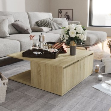 vidaXL Τραπεζάκι Σαλονιού Sonoma Δρυς 80x80x31cm από Επεξ. Ξύλο 1 τεμ.