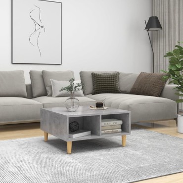 vidaXL Τραπεζάκι Σαλονιού Γκρι Σκυρ. 60x60x30cm Επεξεργασμένο Ξύλο 1 τεμ.