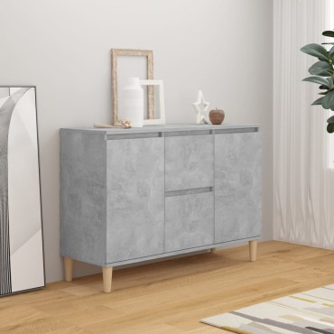 vidaXL Μπουφές Γκρι Σκυροδέματος 101x35x70cm από Επεξεργασμένο Ξύλο 1 τεμ.