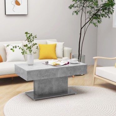 vidaXL Τραπεζάκι Σαλονιού Γκρι Σκυροδέματος 96x50x45cm Επεξ. Ξύλο 1 τεμ.