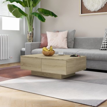 vidaXL Τραπεζάκι Σαλονιού Sonoma Δρυς 90x60x31cm από Επεξ. Ξύλο 1 τεμ.