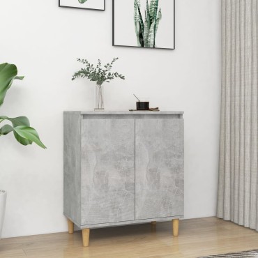vidaXL Ντουλάπι Γκρι Σκυρ. 60x35x70cm Μασίφ Ξύλινα Πόδια Επεξ. Ξύλο 1 τεμ.