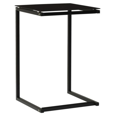 vidaXL Τραπέζι Κονσόλα Μαύρο 40x40x60cm από Ψημένο Γυαλί 1 τεμ.