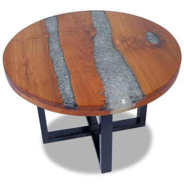 vidaXL Τραπεζάκι Σαλονιού από Ξύλο Teak και Ρητίνη 60x40cm 1 τεμ.