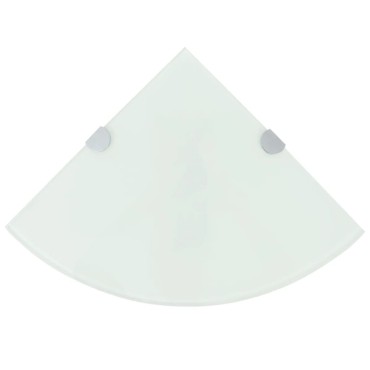 vidaXL Ράφι Γωνιακό Λευκό 25x25cm Γυάλινο με Στηρίγματα Χρωμίου 1 τεμ.