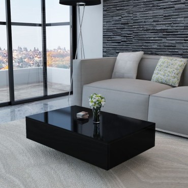 vidaXL Τραπεζάκι Σαλονιού Γυαλιστερό Μαύρο 85x55x31cm 1 τεμ.